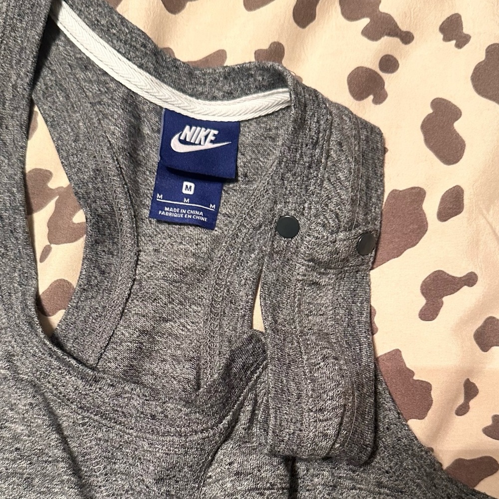 Nike Racerback Drawstring Vintage Style Romper Med Heather Gray EUC - Picture 3 of 8